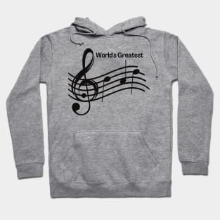 World's Greatest Dad for Musicians - Black Print Hoodie